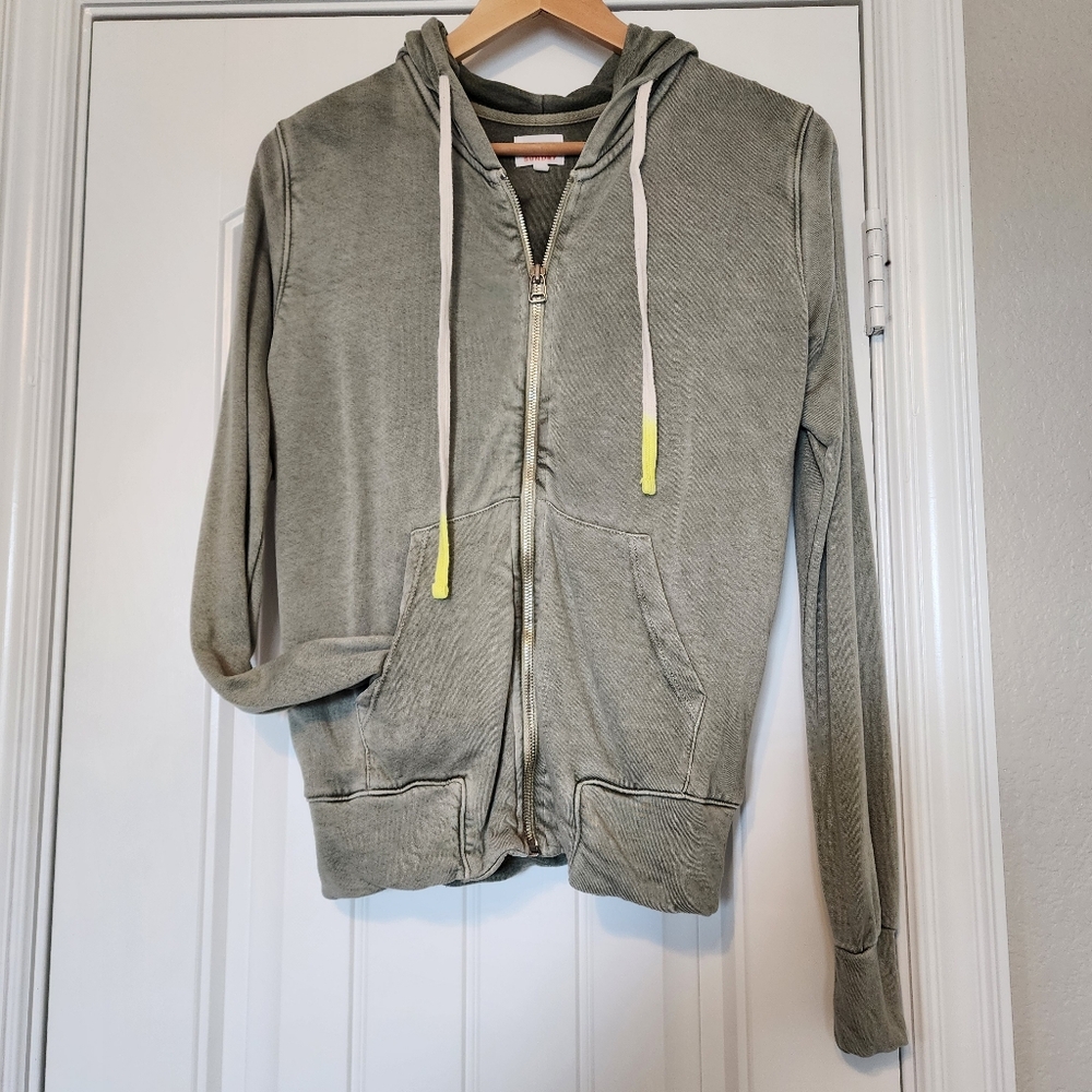 Sundry Anthropologie Green Frost Zip Up Hoodie 1 (Small)